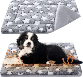 2 Pack Self Warming Cat Mat Self Heating Pad Bed Reversible Machine Washable Reflects Body Heat Warm Thermal Pet Pad Crate Blanket for Feral and Indoor Cat(Star,20'' X 30'')