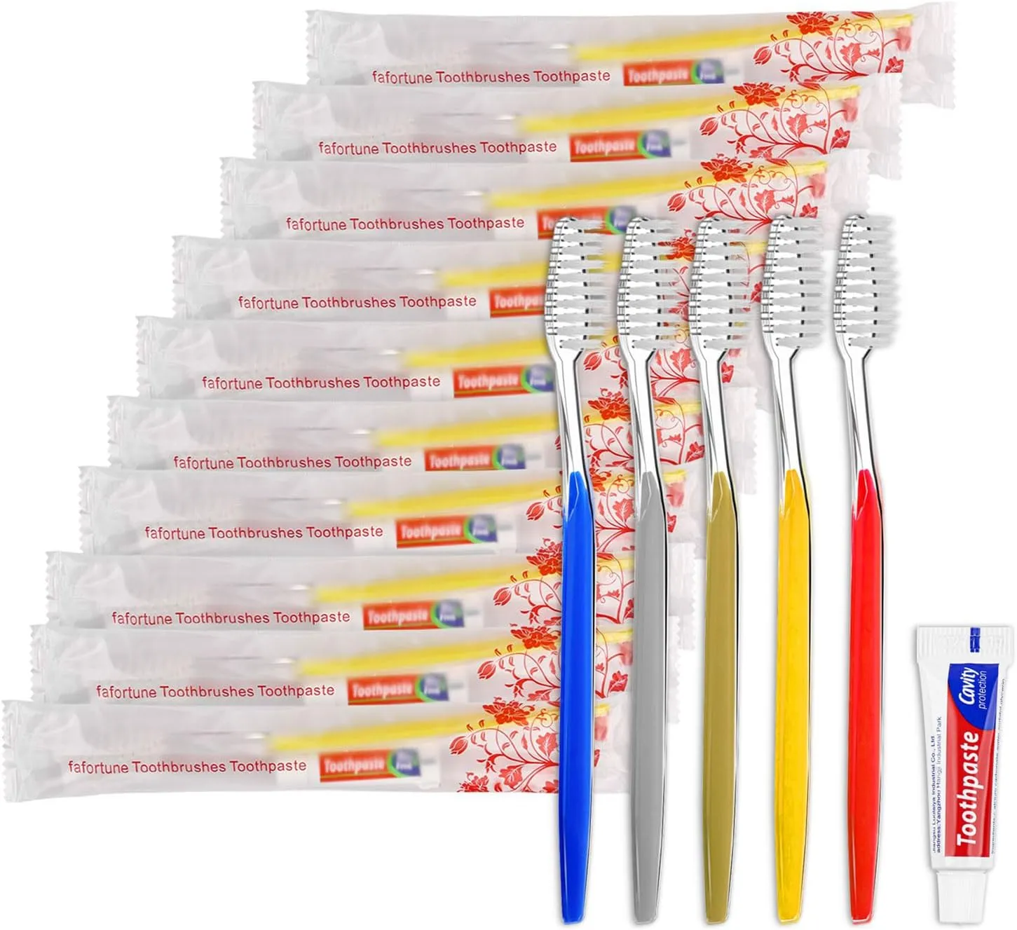 20pcs Disposable Toothbrushes with Toothpaste (5 Colors)