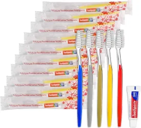 20pcs Disposable Toothbrushes with Toothpaste (5 Colors)