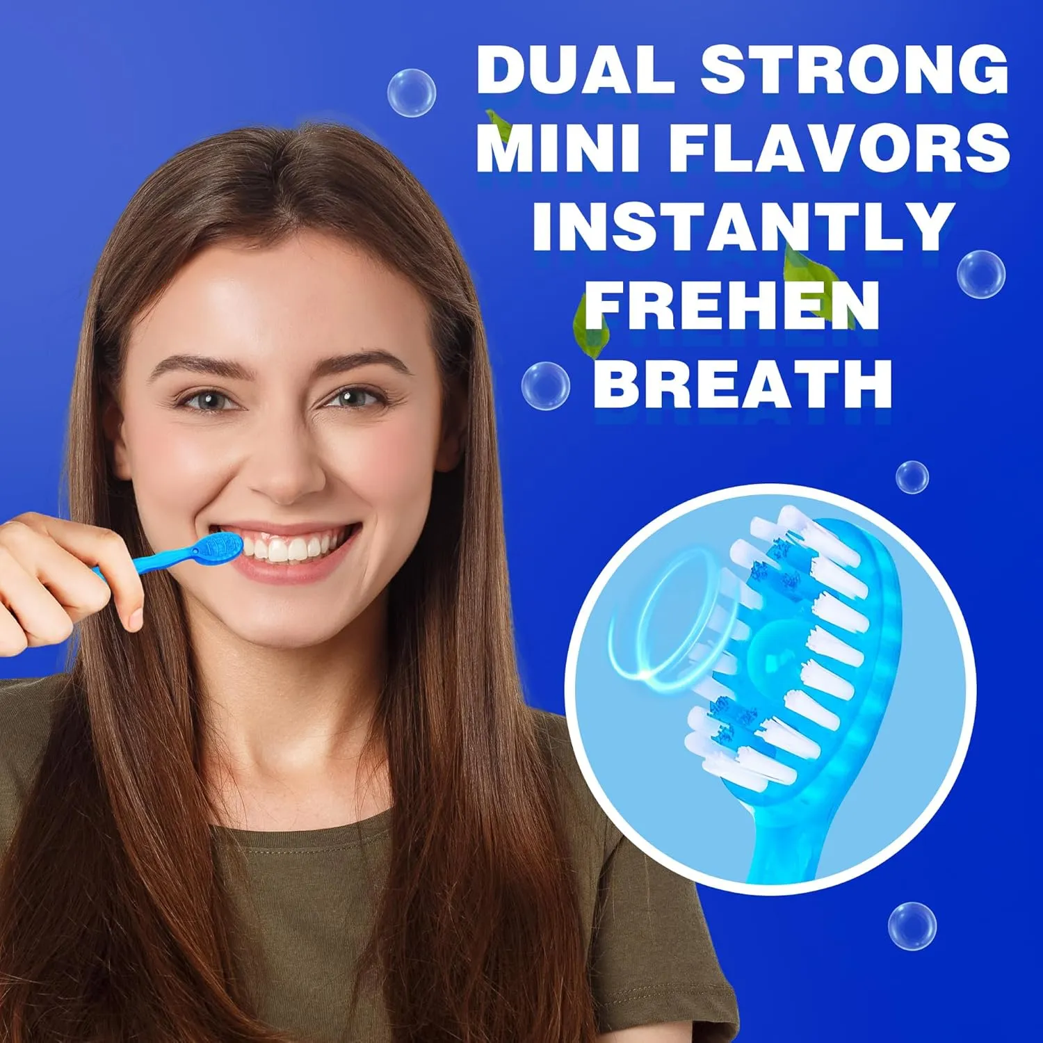 5 in 1 Mini Disposable Toothbrushes with Toothpaste Travel Toothburshes Individually Wrapped Portable Toothbrush with Toothpaste   Tongue Scraper   Picks Floss Travel Case (Mint, 24)