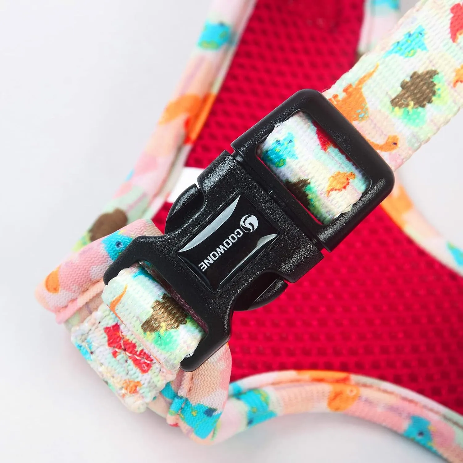 Adjustable Dog Harness and Leash Set for Girl Air Mesh Dog Vest Harness 5Ft Dog Training Leash with Soft Handle Pet Escape Proof for Small Medium Large Dogs (Dinosaur, L)