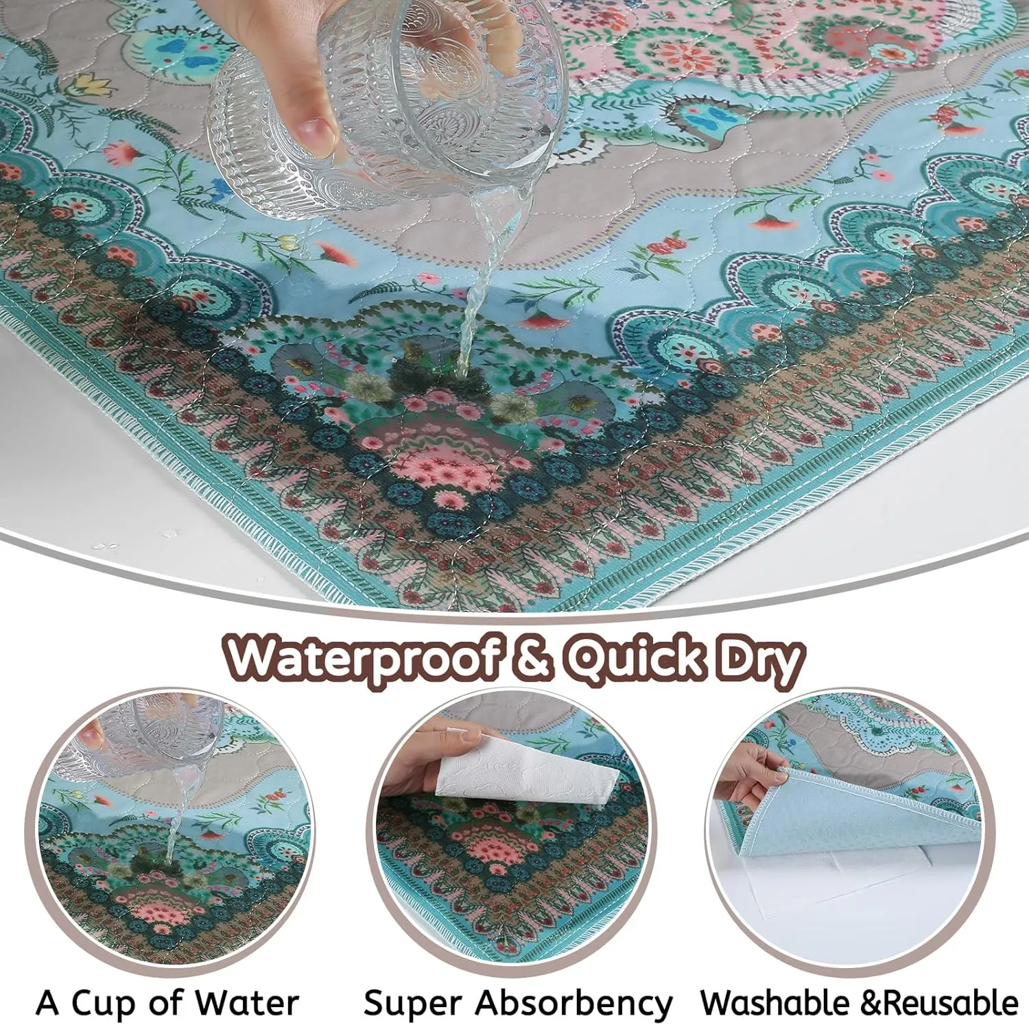 Aitmexcn Washable Pee Pads for Dogs, Large 2 Pack Reusable Puppy Pads Pet Training Pads, Super Absorb Dog Mats, Whelping Pad, Non-Slip Protects Against Urine Leakage-48 x 48"