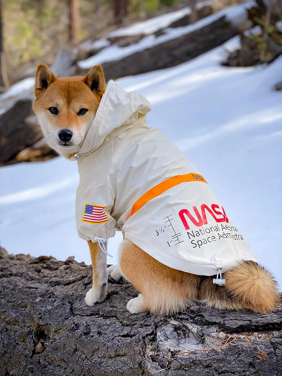 ChoChoCho NASA Dog Raincoats - Reflective Rain Jacket Water Proof, Dog Stylish Streetwear Outfit for Small Medium Large Puppies & Cats (White, 4XL)
