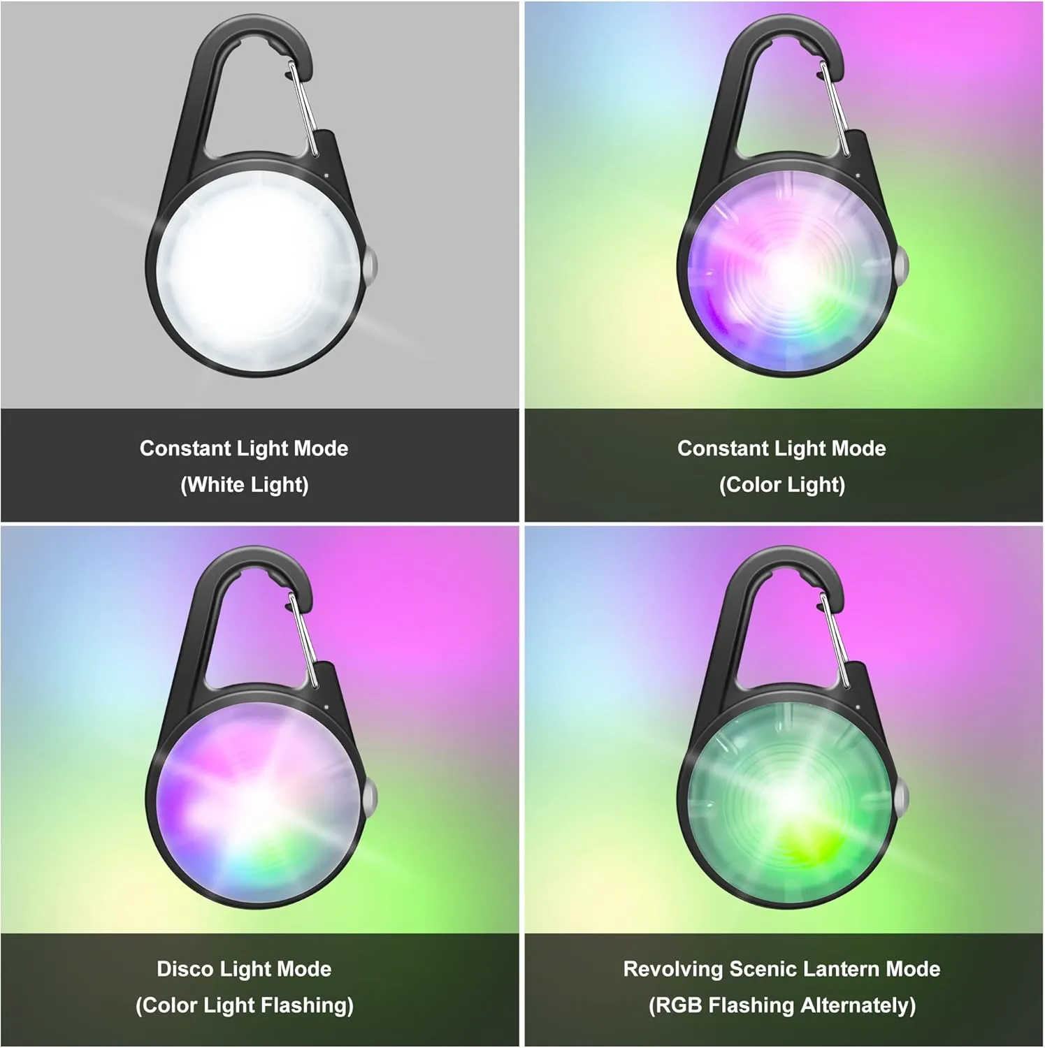 Dog Collar Light, 4 Modes Dog Lights for Night Walking, Rechargeable Pet Collar LED for Nighttime Clip on, IP68 Waterproof Pet Walking Accessories-2 Pack(Black)