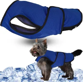 Dog Cooling Vest  Lightweight Summer Jacket for Dogs with Zip Neck & Velcro  Easy On/Off Cooling Coat for Walks, Travel & Outdoors - S