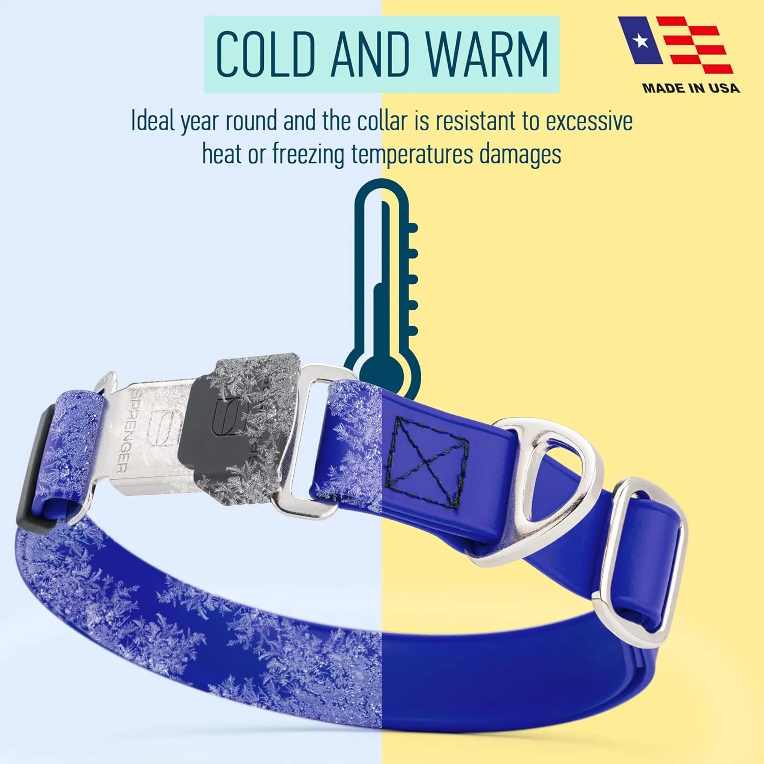 Dogline Biothane Waterproof Dog Collar with Herm Sprenger Stainless Steel Quick Release Buckle  Heavy Duty Tactical Durable Collar for Dogs  Comfortable and Safe Pet Collar W 3/4" L 12-19" Blueberry