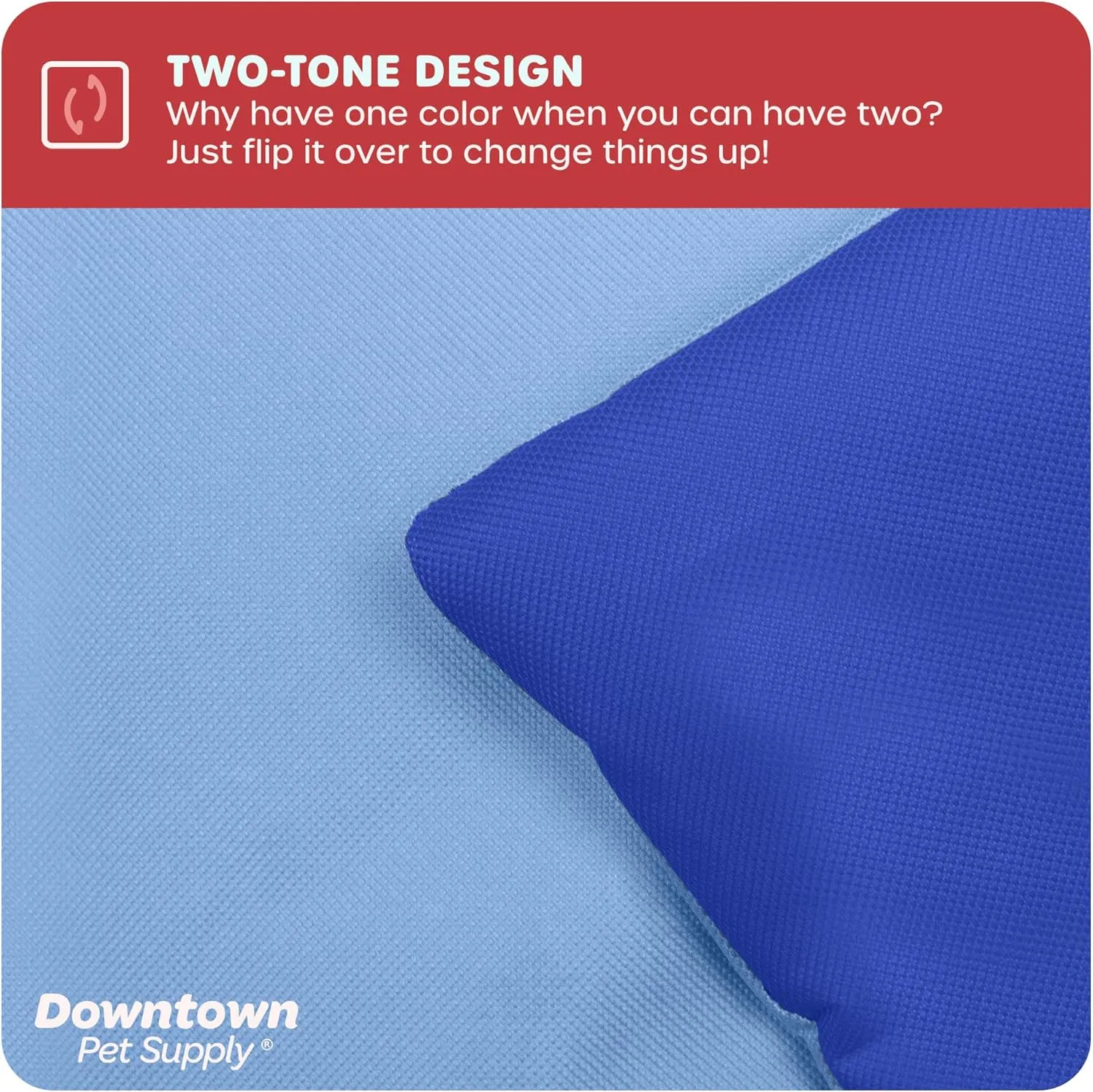 Downtown Pet Supply Dog Crate Mat, X-Small, Light and Dark Blue, Waterproof, Ripstop Nylon Fabric, Chew Proof, Machine Washable