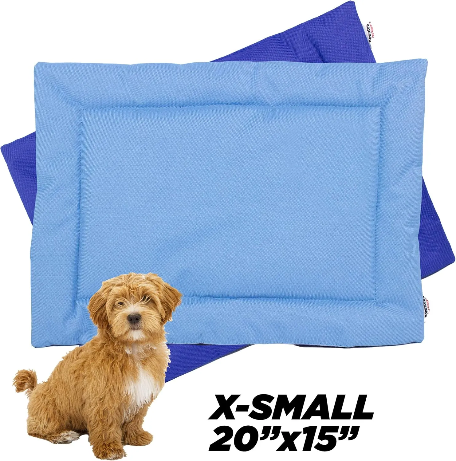 Downtown Pet Supply Dog Crate Mat, X-Small, Light and Dark Blue, Waterproof, Ripstop Nylon Fabric, Chew Proof, Machine Washable