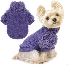 Fleece Dog Sweater Purple Pullover Dog Sweaters for Small Dogs Girl Boy Soft Dog Jacket Lightweight T-Shirt Pet Clothes Dog Coats for Small Dogs Chihuahua Clothes Cat Sweater