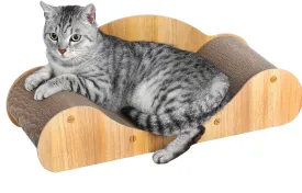 FluffyDream Cat Scratcher Cardboard, Scratching Pad House Bed Furniture Protector, Infinity Shape, Curved (Wood, Round Sofa)