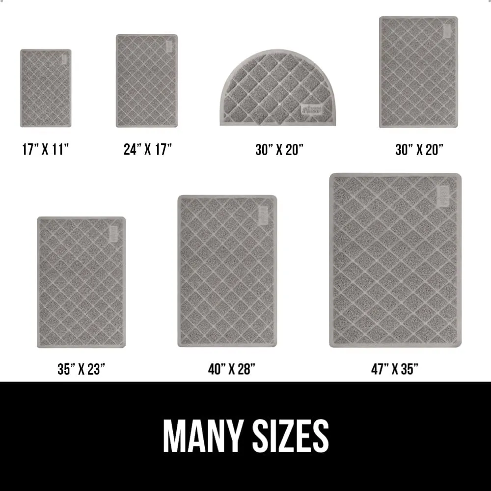 GORILLA GRIP Cat Litter Box Mat, Water Resistant Kitty Litter Trapping Mat, Textured Backing, Easy to Clean, Less Waste and Clean Floors, Kitten Supplies for Indoor Cats, Soft on Paws, 24x17 Gray