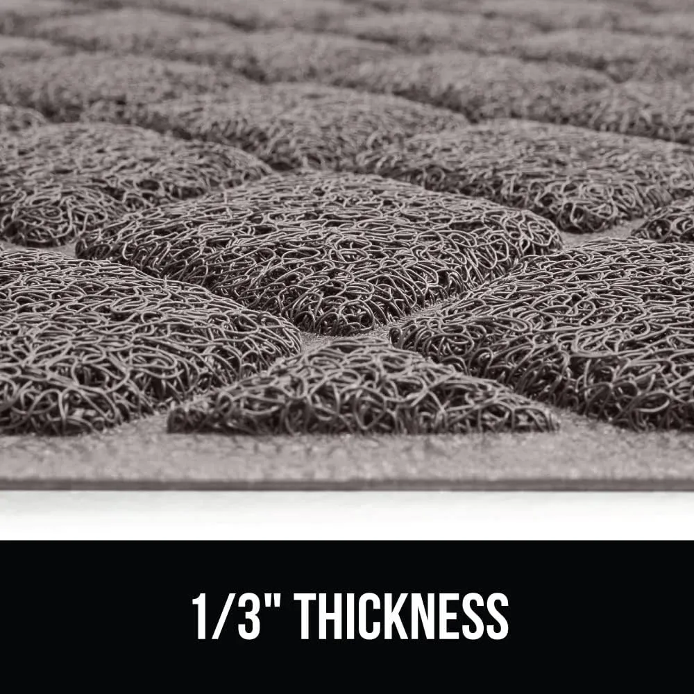 GORILLA GRIP Cat Litter Box Mat, Water Resistant Kitty Litter Trapping Mat, Textured Backing, Easy to Clean, Less Waste and Clean Floors, Kitten Supplies for Indoor Cats, Soft on Paws, 24x17 Gray