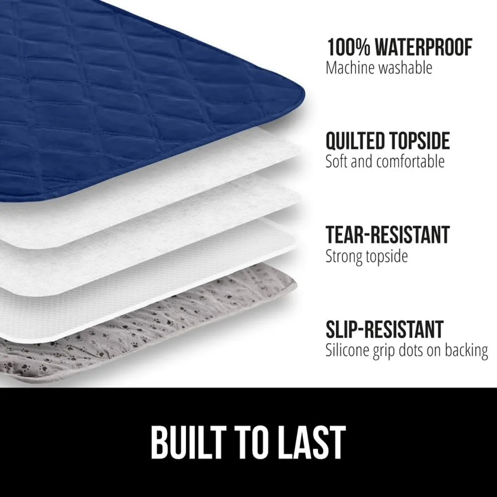 GORILLA GRIP Waterproof Dog Bed Cover 82x102, Pet Blanket for Furniture, Sofa, Couch, Crate, Car, Sofa Throw Essential for Cats and Dogs, Tear and Slip Resistant Leakproof Cushion Cover, Navy Blue