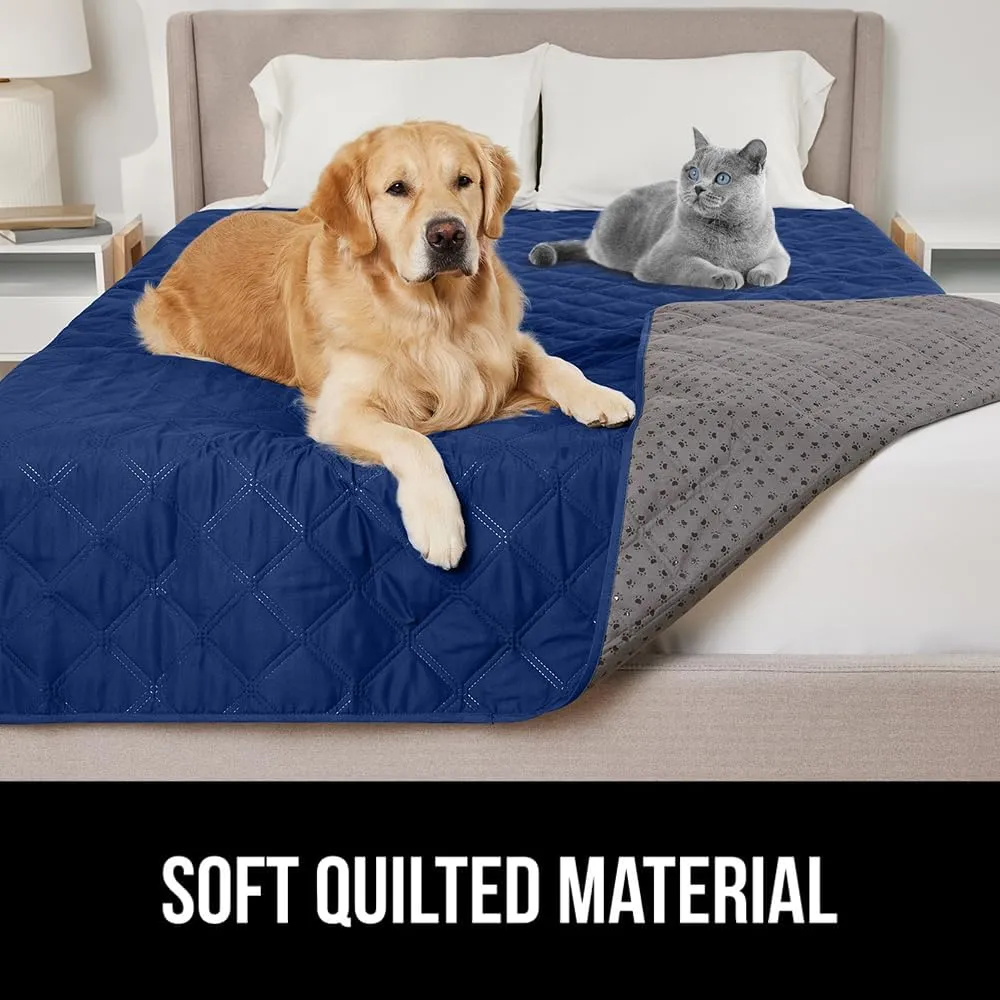 GORILLA GRIP Waterproof Dog Bed Cover 82x102, Pet Blanket for Furniture, Sofa, Couch, Crate, Car, Sofa Throw Essential for Cats and Dogs, Tear and Slip Resistant Leakproof Cushion Cover, Navy Blue