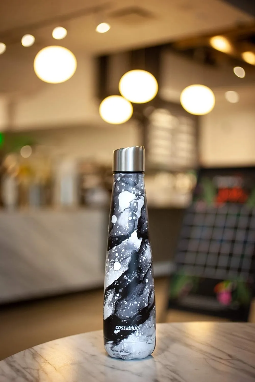 Insulated Water Bottle - On-The-Go Refillable Stainless Steel Water Bottles For Adults, Reusable Thermos Travel Tumbler With Leak-proof Lid For Hot & Cold Beverages (17Oz. Ligth Charcoal)