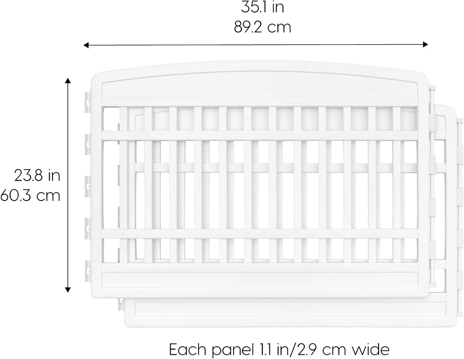 IRIS USA 24" 2-Panel Add-On Panels, Pet Dog Puppy Playpen, Foldable, Customizable, White