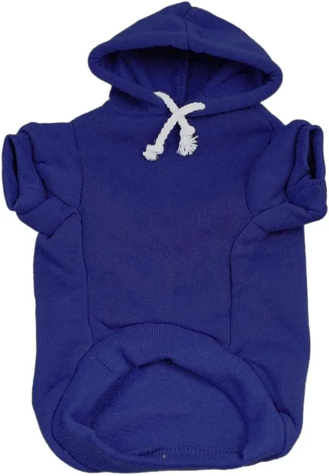It's My Gotcha Day Dog Hoodie Fleece Lined Pullover Sweatshirt with Leash Hole(Royal Blue, Medium 12)