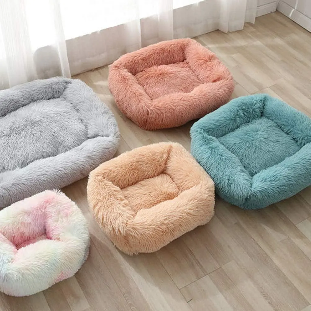 La La Pet Donut Dog Cat Bed Cozy Cave Pet Bed Burrow Dog Bed Calming Cuddler Self-Warming Pet Bed Soft Plush Pet Cushion Improved Sleep for Cats Small Medium Dogs Gray S