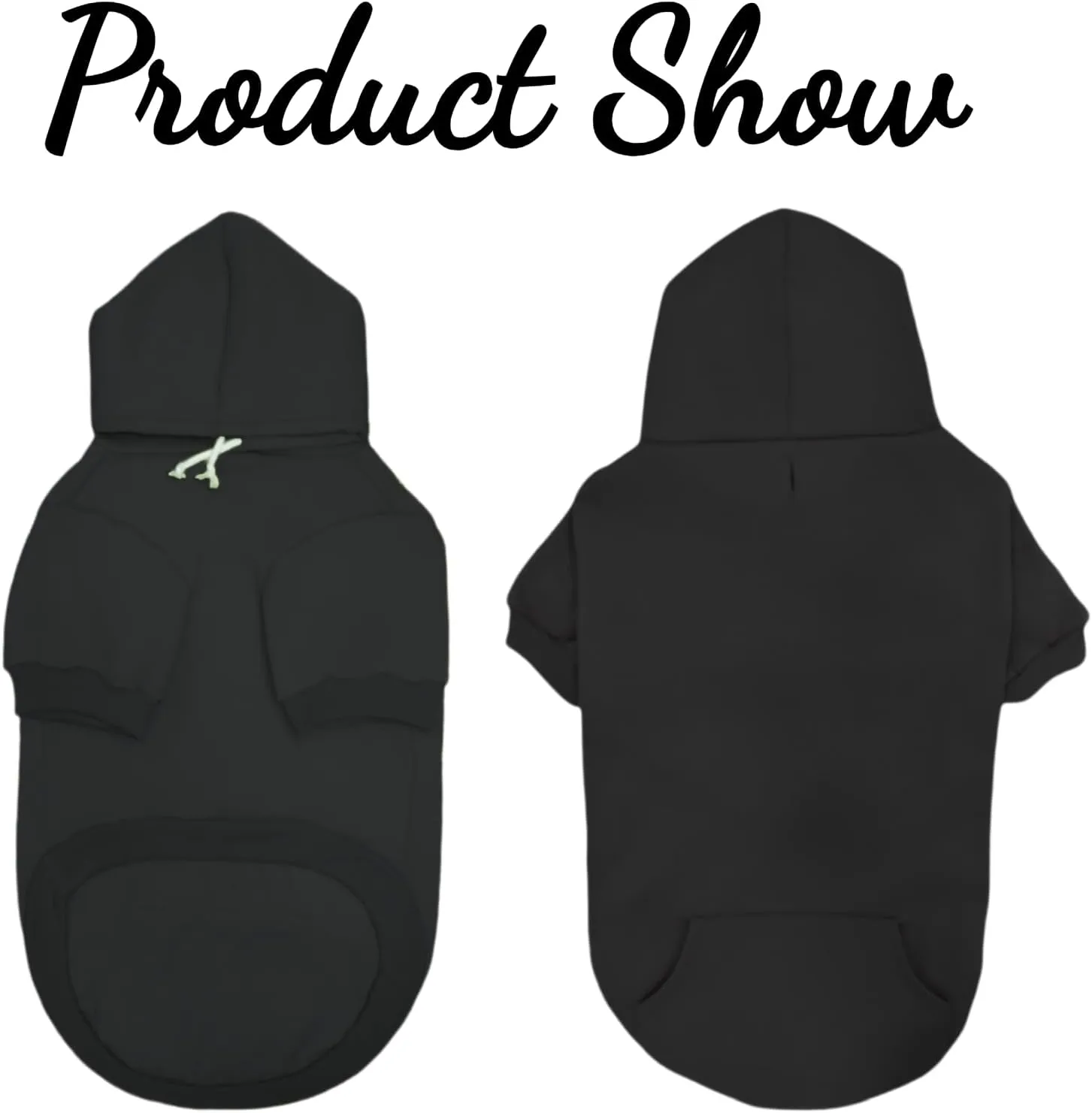 Large Dog Hoodie Sweater with Leash Hole and Pocket, Fleece Lined Hooded Large Dog Sweatshirt, Soft Warm Winter Clothes for Medium Large Dogs & Cats (Black Dog Hoodie, 3XL)