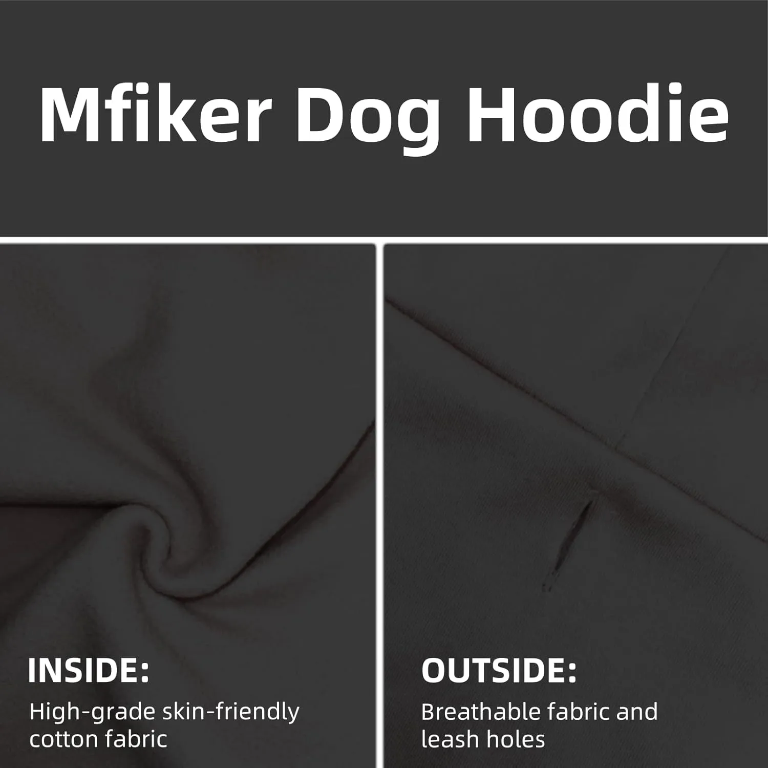 Large Dog Hoodie Sweater with Leash Hole and Pocket, Fleece Lined Hooded Large Dog Sweatshirt, Soft Warm Winter Clothes for Medium Large Dogs & Cats (Black Dog Hoodie, 3XL)