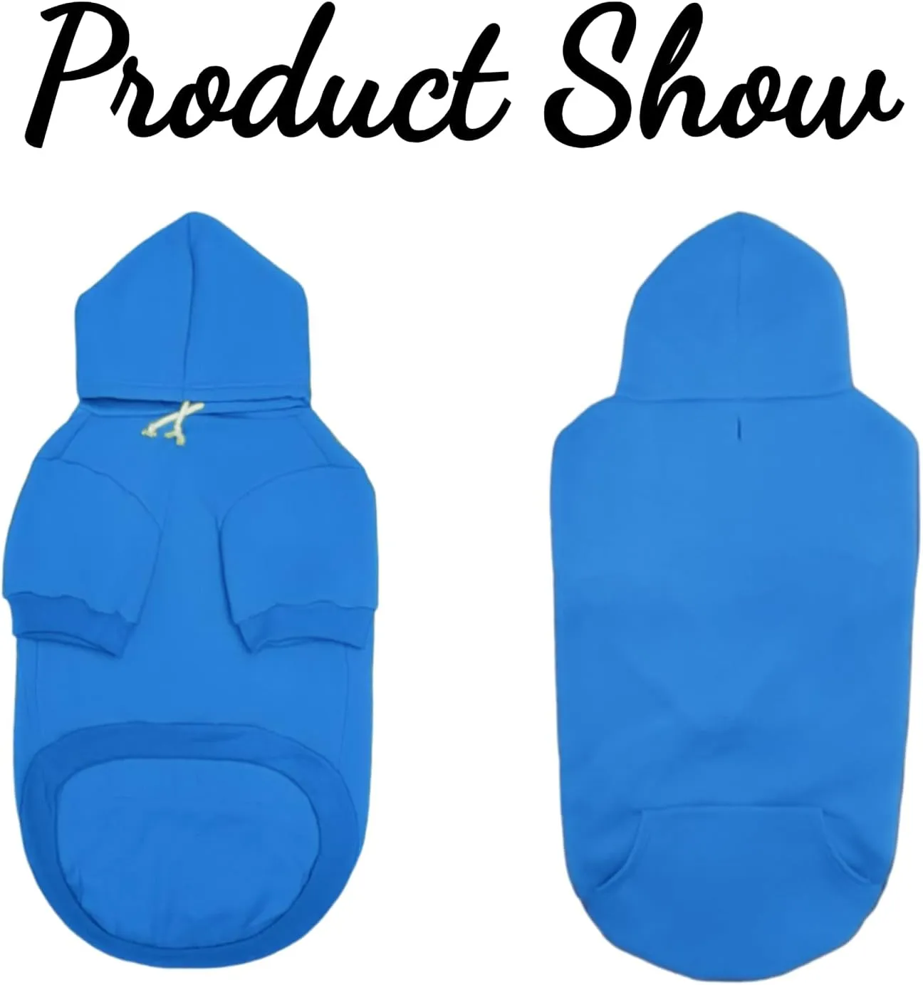 Large Dog Hoodie Sweater with Leash Hole and Pocket, Fleece Lined Hooded Large Dog Sweatshirt, Soft Warm Winter Clothes for Medium Large Dogs & Cats (Blue Dog Hoodie, 3XL)
