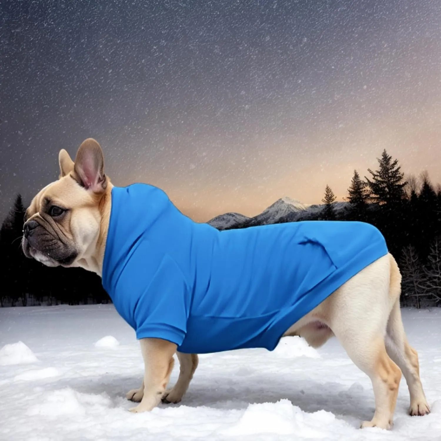 Large Dog Hoodie Sweater with Leash Hole and Pocket, Fleece Lined Hooded Large Dog Sweatshirt, Soft Warm Winter Clothes for Medium Large Dogs & Cats (Blue Dog Hoodie, 3XL)