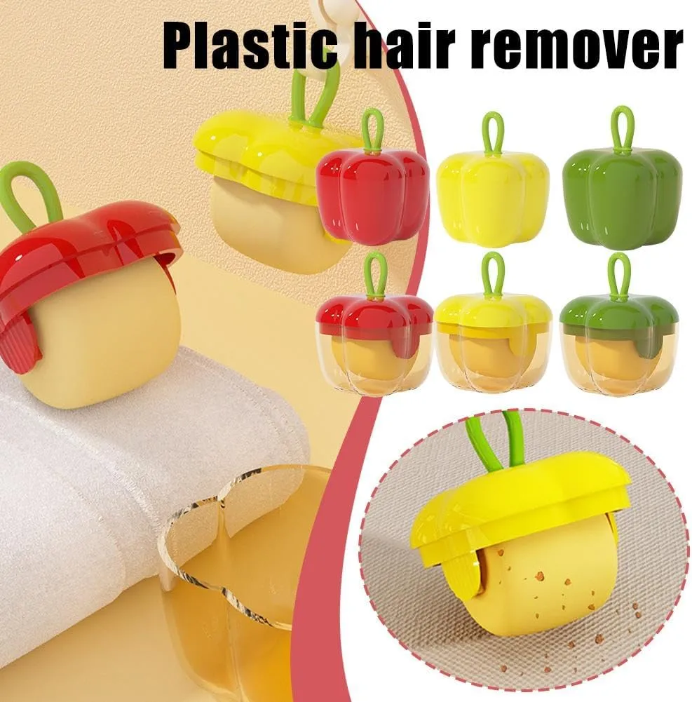 Mini Lint Roller, Bell Pepper Lint Roller Ball, Portable Lint Roller Lint Remover Washable Sticky Roller Ball, Travel Lint Roller with Storage Case, Pet Hair Debris Removal Tool (Red 2pcs)