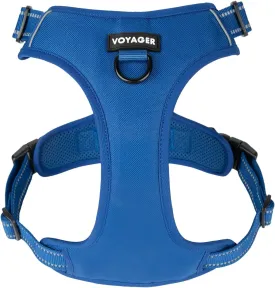 No Pull Dog Harness for Small Dogs, Dual Leash Attachments, Adjustable Soft but Strong Pet Harness with 3M Reflective Technology, Royal Blue Lattice Nylon, S (Chest: 16-20")