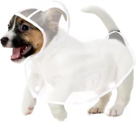 Puppy Raincoat for Small Dogs Transparency Pet Raincoat Waterproof Cloak Pet Hooded Raincoat Jacket,Size Medium