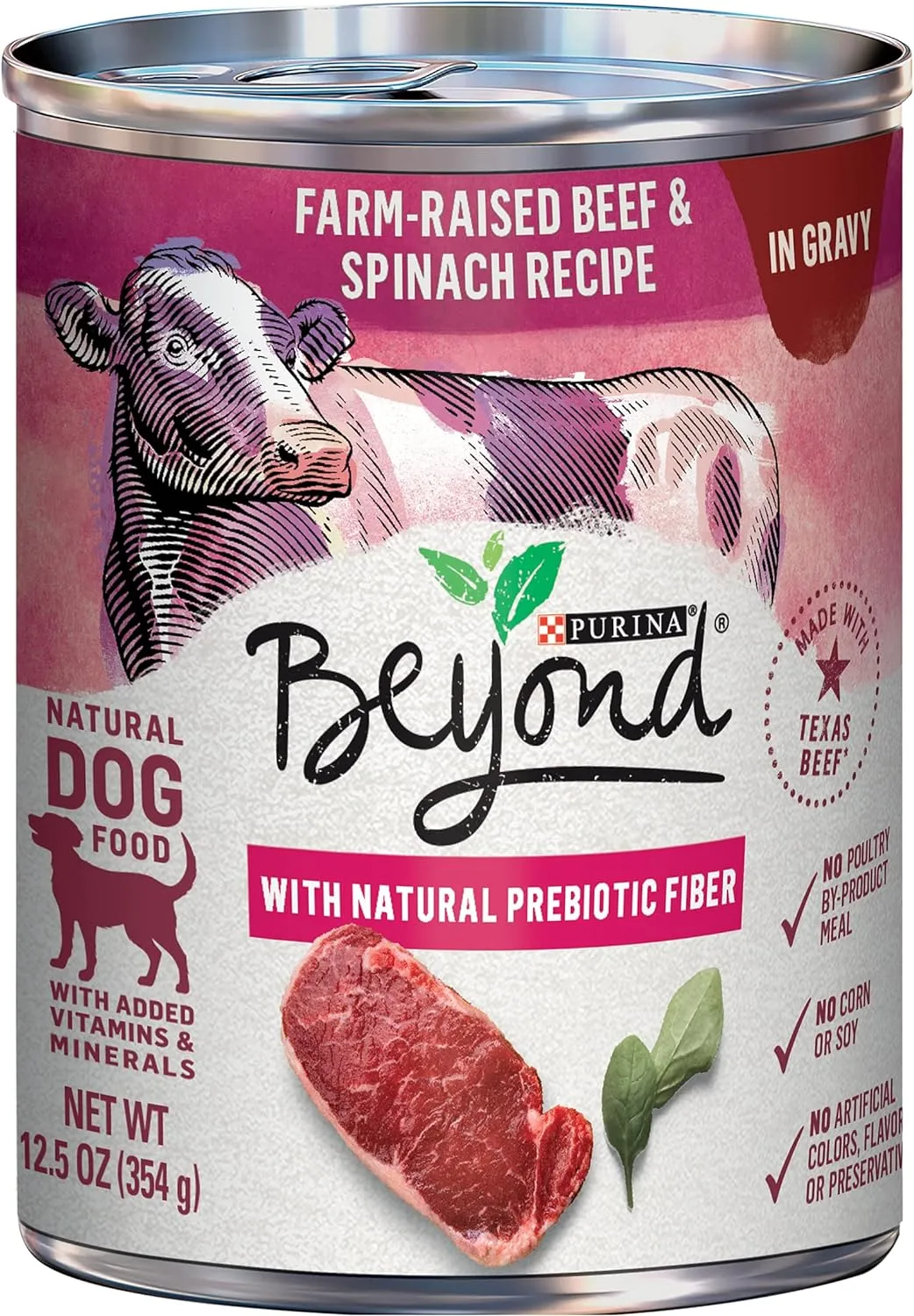 Purina Beyond Farm-Raised Beef and Spinach in Gravy Grain Free Wet Dog Food - (Pack of 12) 12.5 oz. Cans