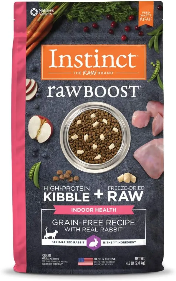 Raw Boost Indoor Health Rabbit Dry Cat Food, 4.5 lb. Bag