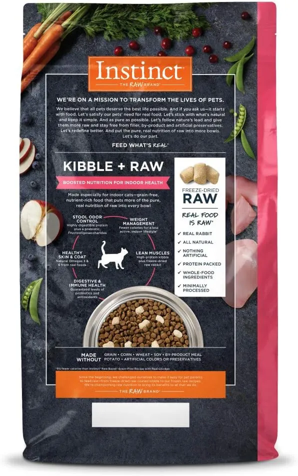 Raw Boost Indoor Health Rabbit Dry Cat Food, 4.5 lb. Bag