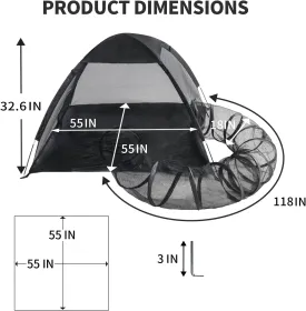Rest-Eazzzy Outdoor Cat Enclosures, Portable Cat Tent for Outside Cat Enclosure for Indoor Cats, Foldable Cat Playpen for Kitty and Small Animals, Dog playpen with Tunnel, Storage Bag