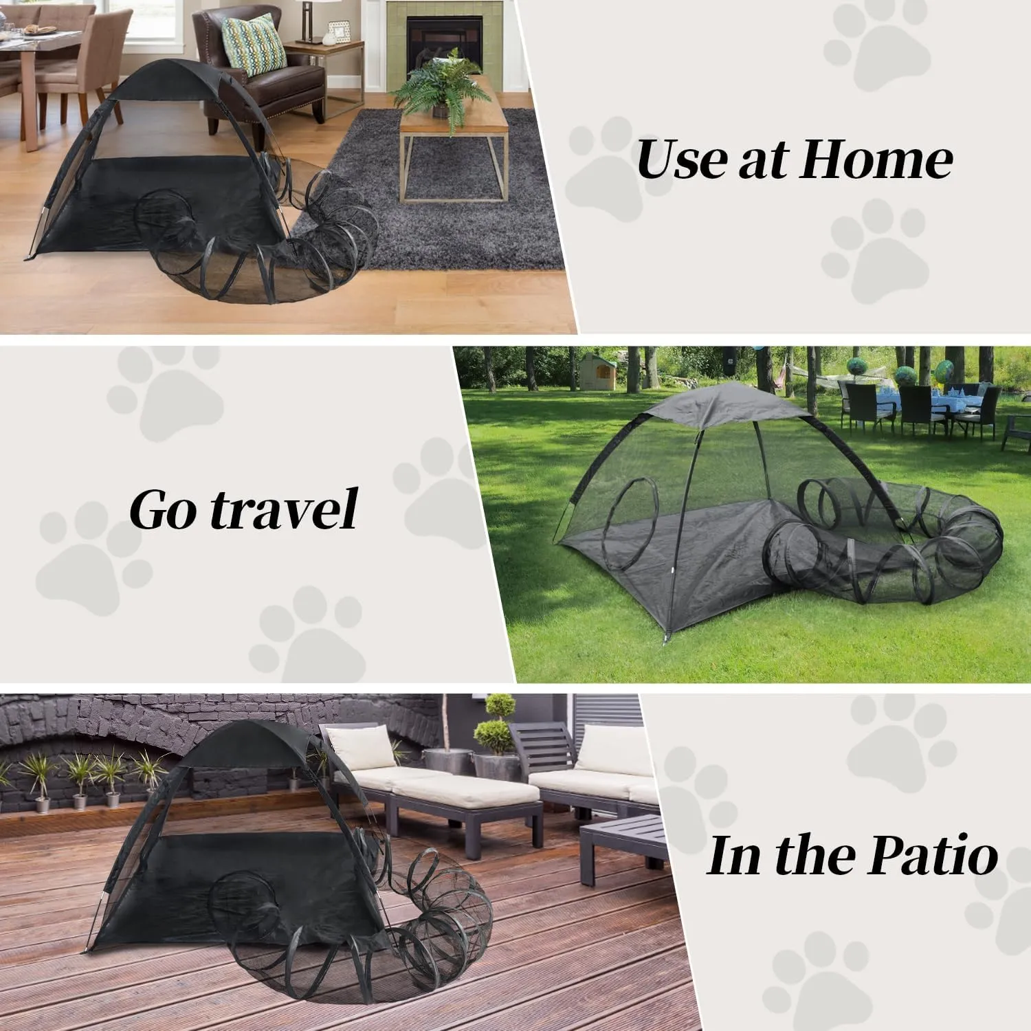 Rest-Eazzzy Outdoor Cat Enclosures, Portable Cat Tent for Outside Cat Enclosure for Indoor Cats, Foldable Cat Playpen for Kitty and Small Animals, Dog playpen with Tunnel, Storage Bag