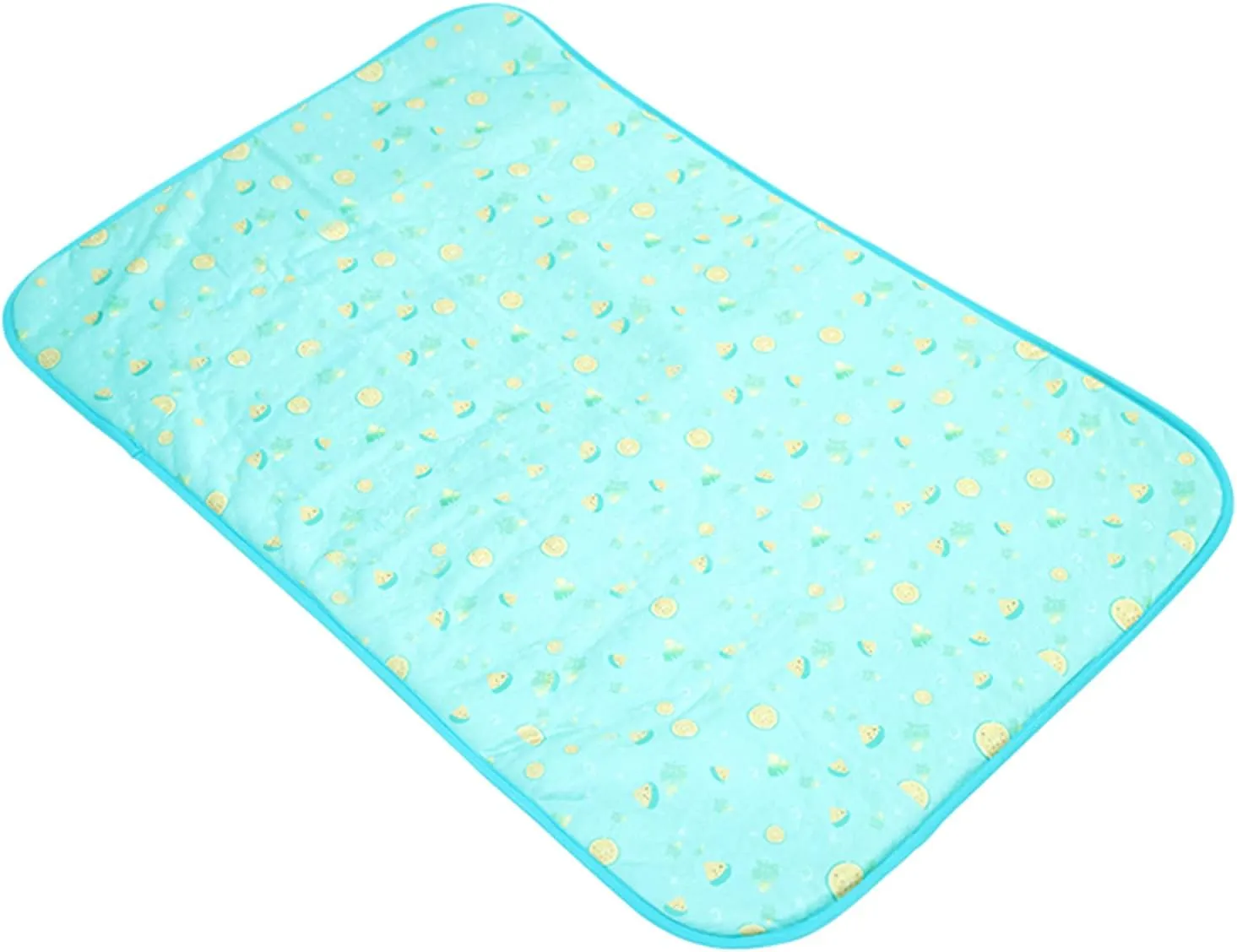 SEIS Dog Ice Pad Ice Silk Cats Kennel Mat Pet Cooling Pad Summer Cool Bamboo Mat Breathable Pad (Blue Fruit, S