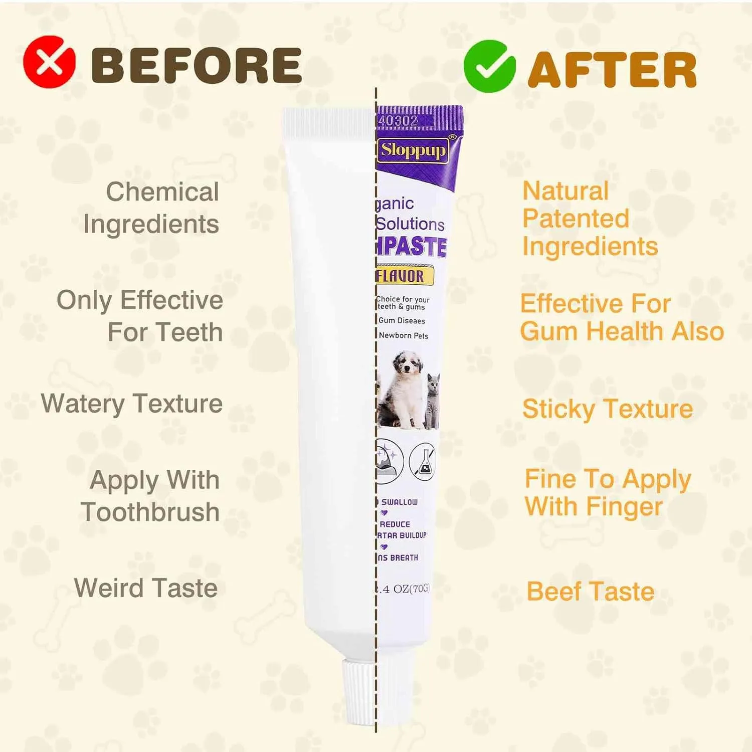 Toothpaste | Teeth Cleaning and Fresh Breath Dental Care for Pugalier and Other Mixed Breed Dogs | Soothes Inflamed Gums | Safe for Puppies | Vet Formulated 4 Pack (9.6 OZ)