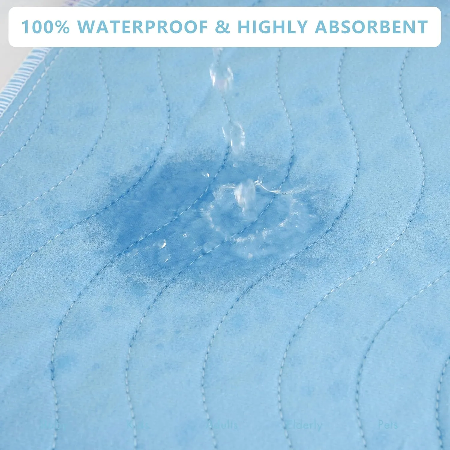 Washable Underpads, 24x36 4 Pack Incontinence Bed Pads,Heavy Absorbency Reusable Bed Pads for Elderly,Kids,Adults and Pets,Bed Pads Washable Waterproof Quick Drying for Bed, Sofa, Floor