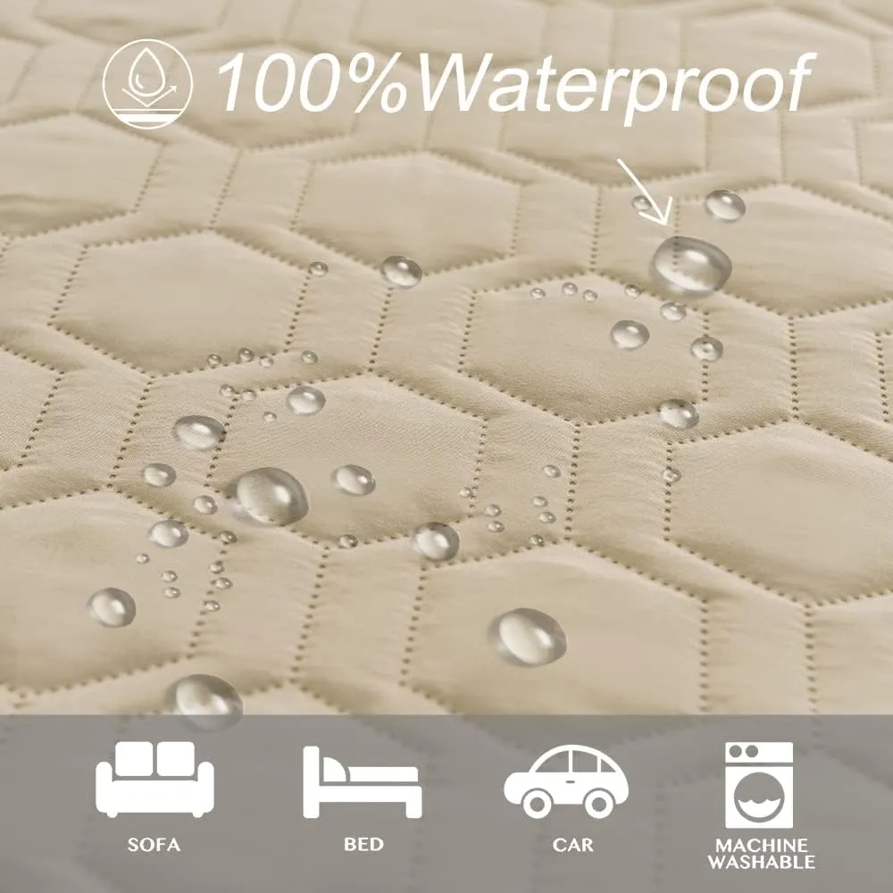Waterproof and Non-Slip Dog Bed Cover and Pet Blanket Sofa Pet Bed Mat car Incontinence Mattress Protectors Furniture Couch Cover for Most Cats Dogs,Pets52x82-Beige