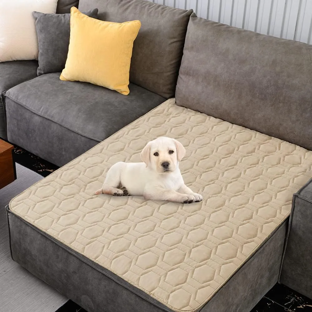Waterproof and Non-Slip Dog Bed Cover and Pet Blanket Sofa Pet Bed Mat car Incontinence Mattress Protectors Furniture Couch Cover for Most Cats Dogs,Pets52x82-Beige